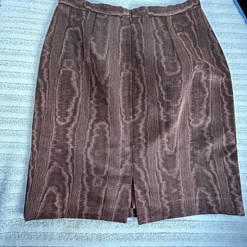 Georges Rech Womens Mini Skirt Size 38 Brown Abstract Straight & Pencil Retro